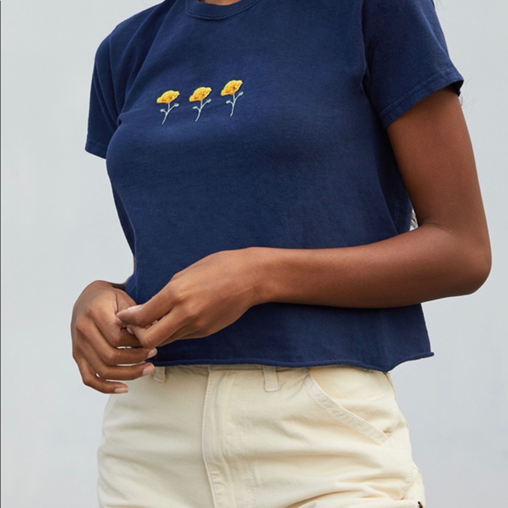 John Galt Brandy Melville Cropped Poppy T-Shirt